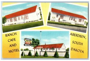 Aberdeen South Dakota Postcard Ranch Cafe Motel Exterior c1940 Vintage Antique