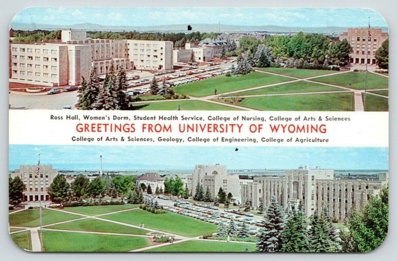 Laramie Wyoming~University of Wyoming~Birdseye View Showing Dorms & Halls~1950s 