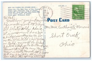 1949 Multi-Views Greetings From Eugene Oregon OR Vintage Antique Posted Postcard