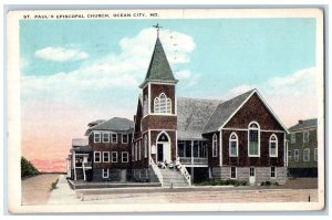 1928 St. Paul's Episcopal Church Ocean City Maryland MD Posted Vintage Postcard