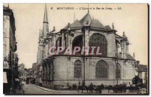 Old Postcard Montargis The Church and the Rue du Loing