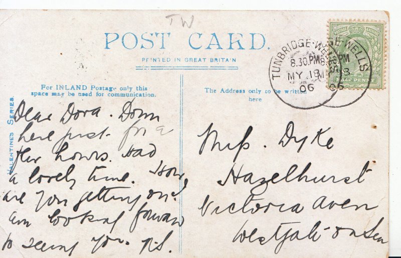 Genealogy Postcard - Family History - Dyke - Westgate on Sea - Kent    A2397