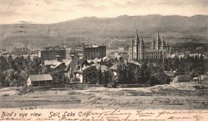 Vintage Postcard Bird's Eye View Scenic Attraction Spot Salt Lake City Utah UT