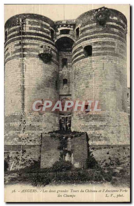 Angers Old Postcard The castle The two towers of the castle and & # 39ancienn...