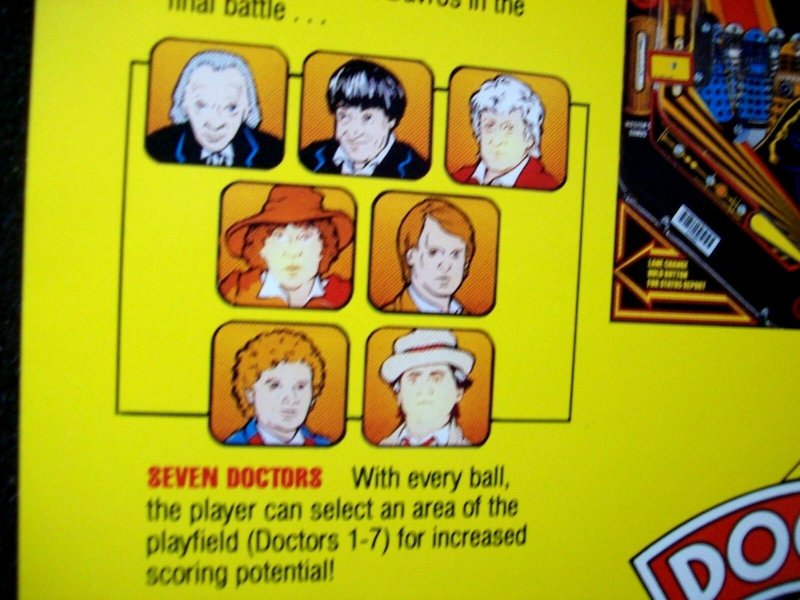 Doctor Who Pinball FLYER Original NOS Artwork Promo Daleks Dr Tardis Sci-Fi 1992