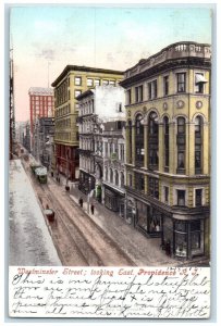 c1905 Birds Eye View Westminster Street East Providence Rhode Island RI Postcard