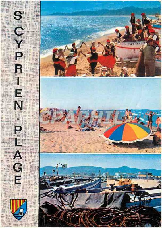 Postcard Modern Catalan Pyrenees Orientales La Cote St Cyprien Various aspect...