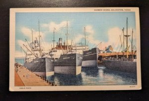 Mint Vintage Harbor Scene Galveston Texas Postcard