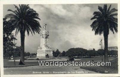 Monumento de los Espanoles Buenos Aires Argentina Unused 