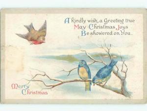 Pre-Linen christmas FLYING BIRD JOINS TWO OTHER BIRDS k1797