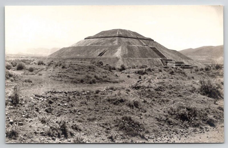 Mexico Temple Of The Sun Pyramid Real Photo Postcard C36