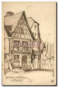 Postcard Old Schillers Geburtshaus Marbach In