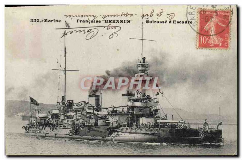 Postcard Old War Ship Brennus Breastplate d & # 39escadre