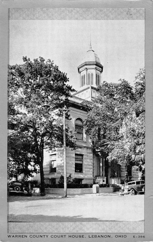 Lebanon Ohio Warren Court House Street View Antique Postcard K17883 