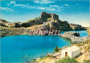 Modern Postcard Rhodes The Acropolis of Lindos