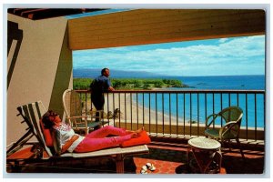 Mauna Kea Hawaii Postcard Hawaiian Lanai White Sandy Beaches Hotel c1960 Vintage