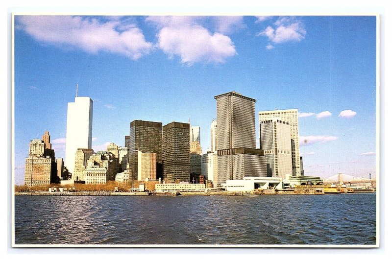 Skyline View Of Lower Manhattan NY World Trade Center Continental View Card