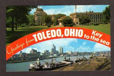 OH Greetings from TOLEDO OHIO Civic Center Postcard