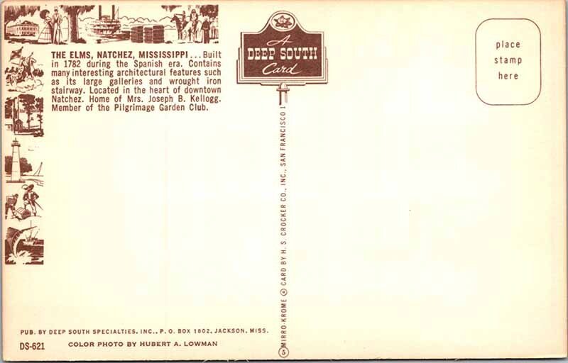 Postcard HOUSE SCENE Natchez Mississippi MS AO5762