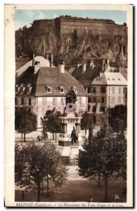 Old Postcard Belfort (Territory) the Monument of the Three Thrones and The Lion