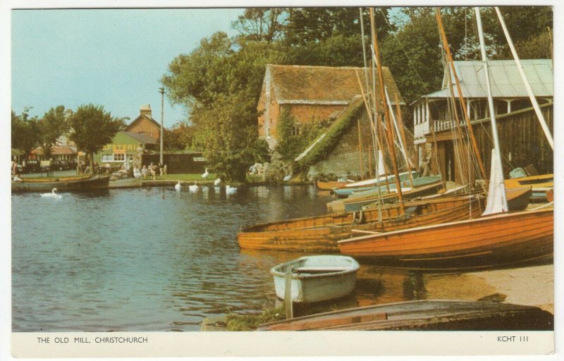 Dorset; The Old Mill, Christchurch PPC, Unposted, c 1960's, Scene From Bankside