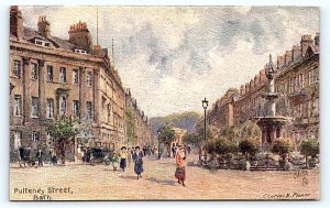 BATH, United Kingdom ~ PULTENEY STREET SCENE c1910s Tuck Oilette Postcard