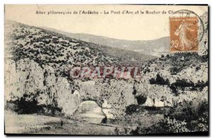 Old Postcard From Scenic Sites & # 39Ardeche The bridge & # 39Arc and the roc...
