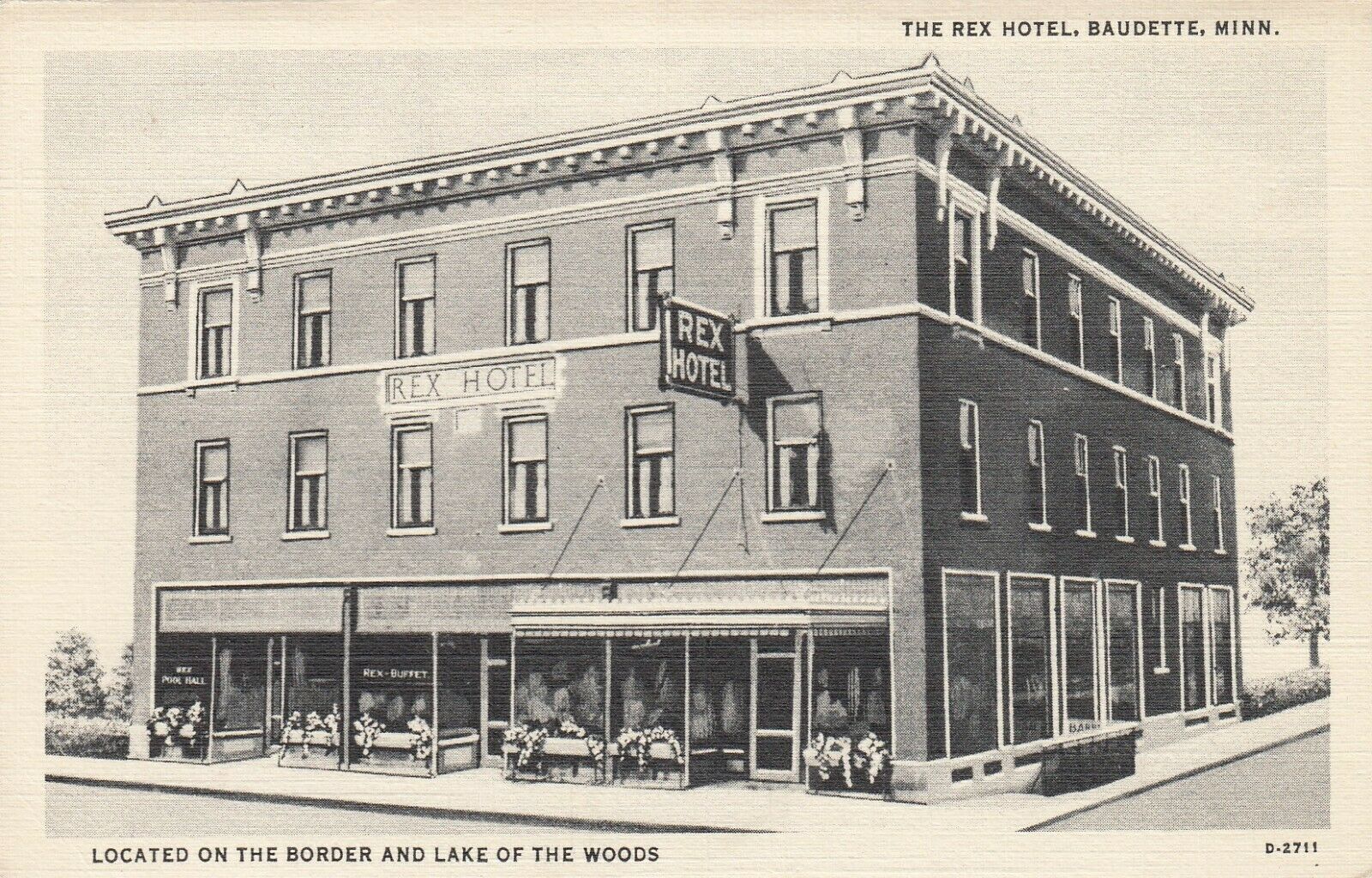 Baudette Minnesota 1910 30s Rex Hotel United States Minnesota Other Postcard Hippostcard