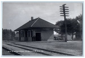 c1940's NYC Railroad Train Station Depot Farnhm NY RPPC Photo Unposted Postcard