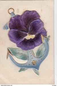 Felt Pansy Flower & Anchor (Embossed) , 1900-10s