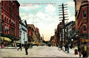 Postcard North Pearl Street North from State Street in Albany, New York~136389