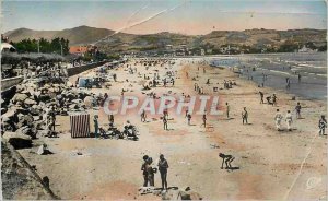 Modern Postcard Frontiere Franco Hendaye Spanish Beach view of Spain