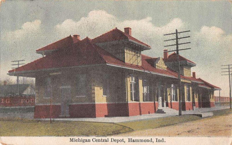 Hammond Indiana Michigan Central Depot Train Station Vintage Postcard AA43043