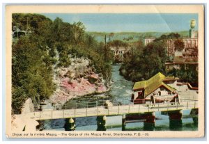 1946 The Gorge of the Magog River Sherbrooke Quebec Canada Vintage Postcard