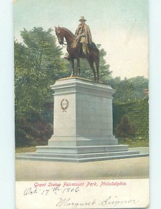 Pre-1907 FAIRMOUNT PARK GRANT STATUE Philadelphia Pennsylvania PA AE8185