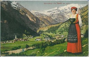 31909 AOSTA Province Vintage Postcard - Gressoney-La-Trinité: COSTUMES-