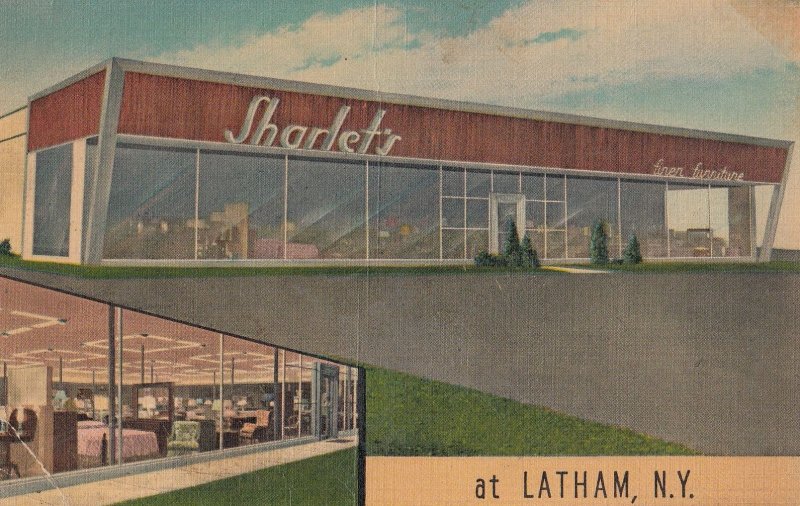 Sharlets Furniture Store Latham New York Advertising Old Postcard