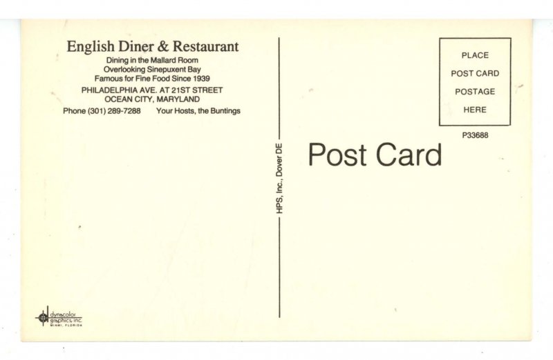 MD - Ocean City. English Diner ca 1970's