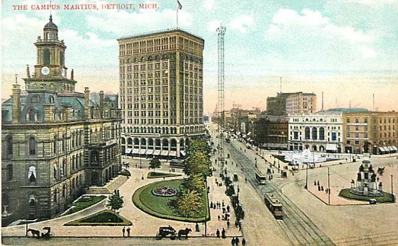 The Campus Martius, Detroit, Michigan MI, Divided Back