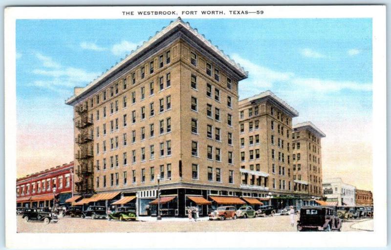 FORT WORTH, Texas  TX    THE WESTBROOK  ca 1930s Linen   Postcard