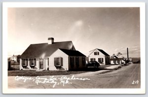 Cottages Camp Lee-Stephenson Quoddy Eastport Maine ME Real Photo RPPC Postcard