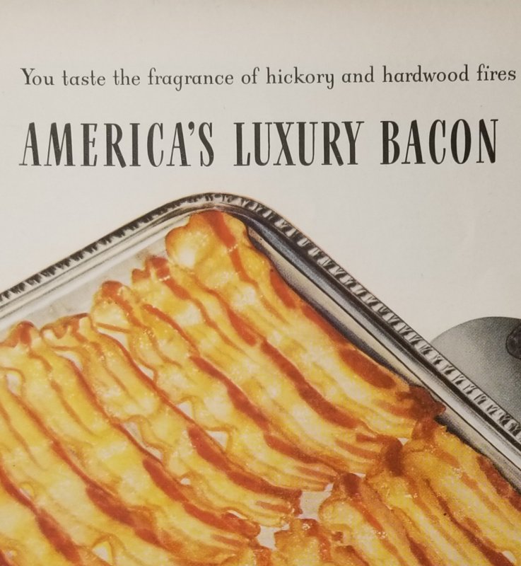 Armour Star Bacon Magazine Ad 1946 LIFE Color One Page EXL100109