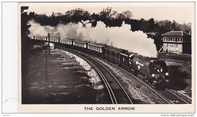 RP, Train On Railroad Tracks, The Golden Arrow, Southern Region Of British Ra...