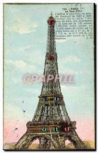 Old Postcard Paris Eiffel Tower