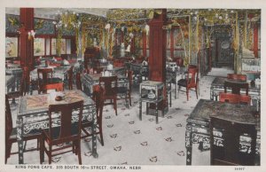 King Fong Cafe Omaha NE Chinese Restaurant Interior c1920s postcard H194x 