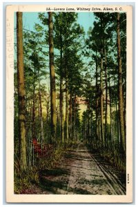 1958 Lover's Lane Scene Whitney Drive Aiken South Carolina SC Posted Postcard