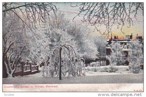 MONTREAL, Quebec, Canada, PU-1909; Drummond Street in Winter