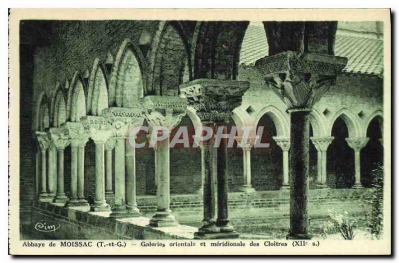 Postcard Abbey of Moissac T and G eastern and southernmost Galleries XII S Cl...