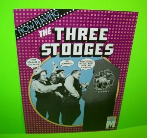 The Three Stooges Arcade FLYER Original 1984 Moe Larry Curly Game Art Print