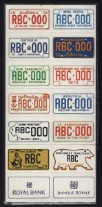 License Plates of Canada by Royal Bank Advertising Decal